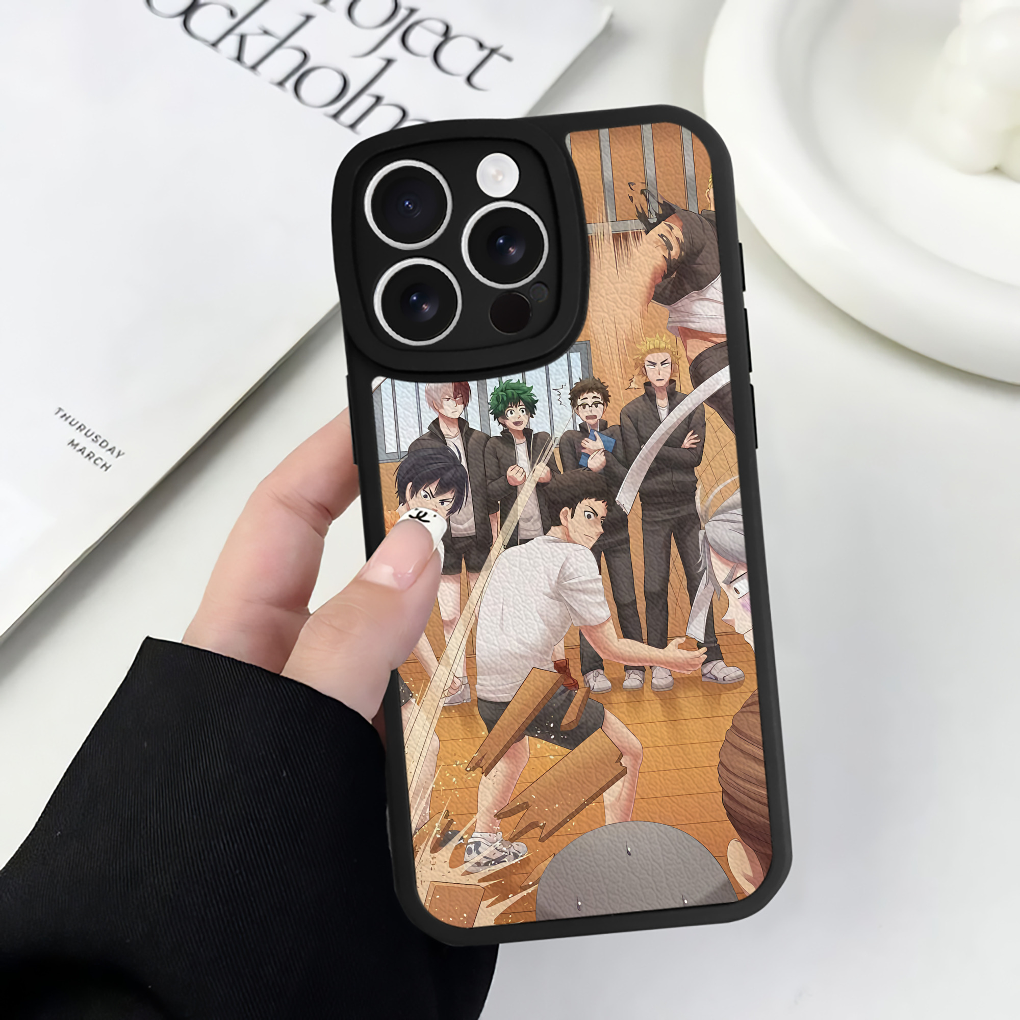 （画像用） ハイキュー!! Haikyu!! 【iPhone 16シリーズ対応】シリコンスマホケース（レザー調） 材質：シリコン
